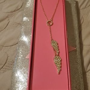 Victoria's secret rhinestone angel wing necklace